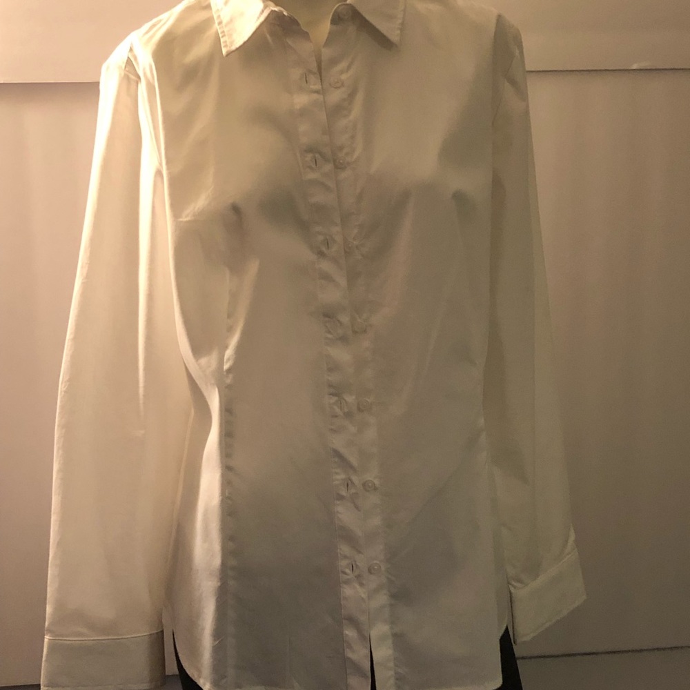 Women Covington white button down blouse new sizeL